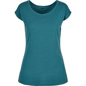 Build Your Brand Womens/Ladies Wide Neck / Teal